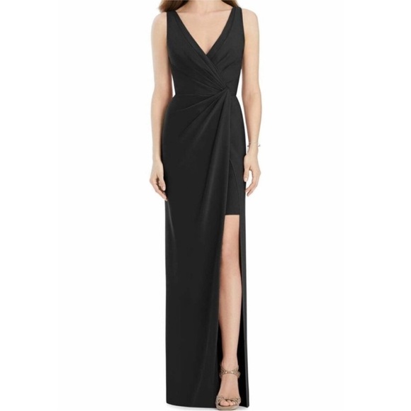 New Jenny Packham size 0 Bridesmaids Drape Front Gown Black Cocktail Formal - Picture 1 of 8